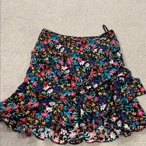 Milly Black Floral Mini Skirt